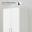 Wardrobe for Bedroom, Double Wardrobe with Hanging Rail, White