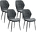 Set of Four Flannel Relaxed Tub Dining Chairs - Grey