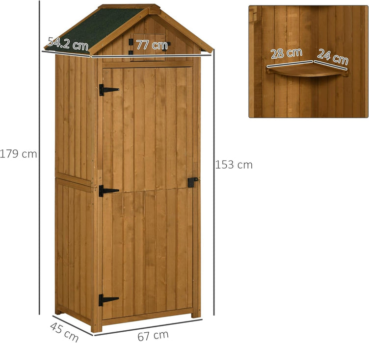 Garden Shed Vertical Utility 3 Shelves Shed Wood Outdoor Garden Tool Storage Unit Storage Cabinet