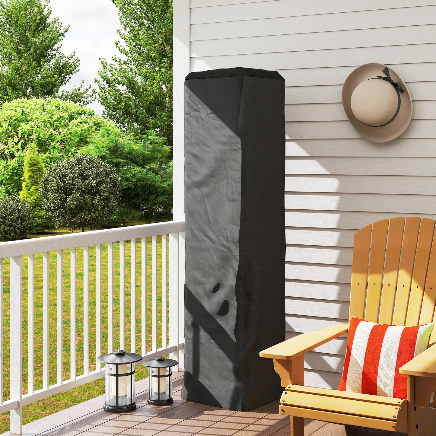 Heavy Duty Gas Pyramid Outdoor Patio Heater Cover, Black