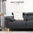 3 Seater Corner Sofas for Living Room with Adjustable Headrest, Fabric L Shaped Sofa Settee, Couch, Dark Grey