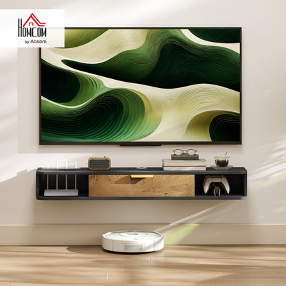120 cm Floating TV Unit with Storage Entertainment Media Console Grey