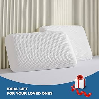 Set of Two Memory Foam Premium Pillows - Shredded Memory Foam Pillows Adjustable Firmness Cooling Neck Support Pillow