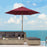 2.5m Wooden Garden Parasol Umbrella-Red Wine