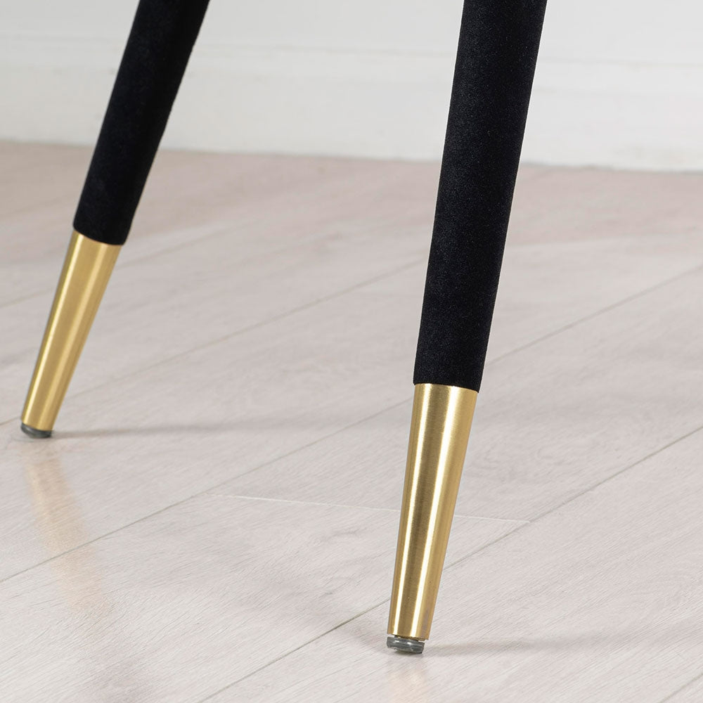 Bellucci Circles Dining Chair - Black - Brass Caps
