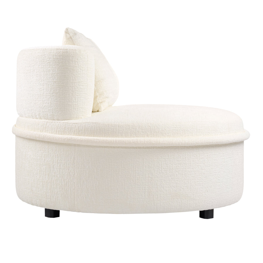 Tubio Lounge Chair Ivory Chenille