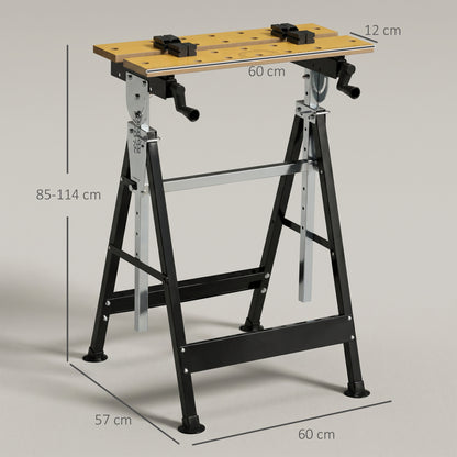 Portable Folding Workbench with Adjustable Height & Angle, Beige