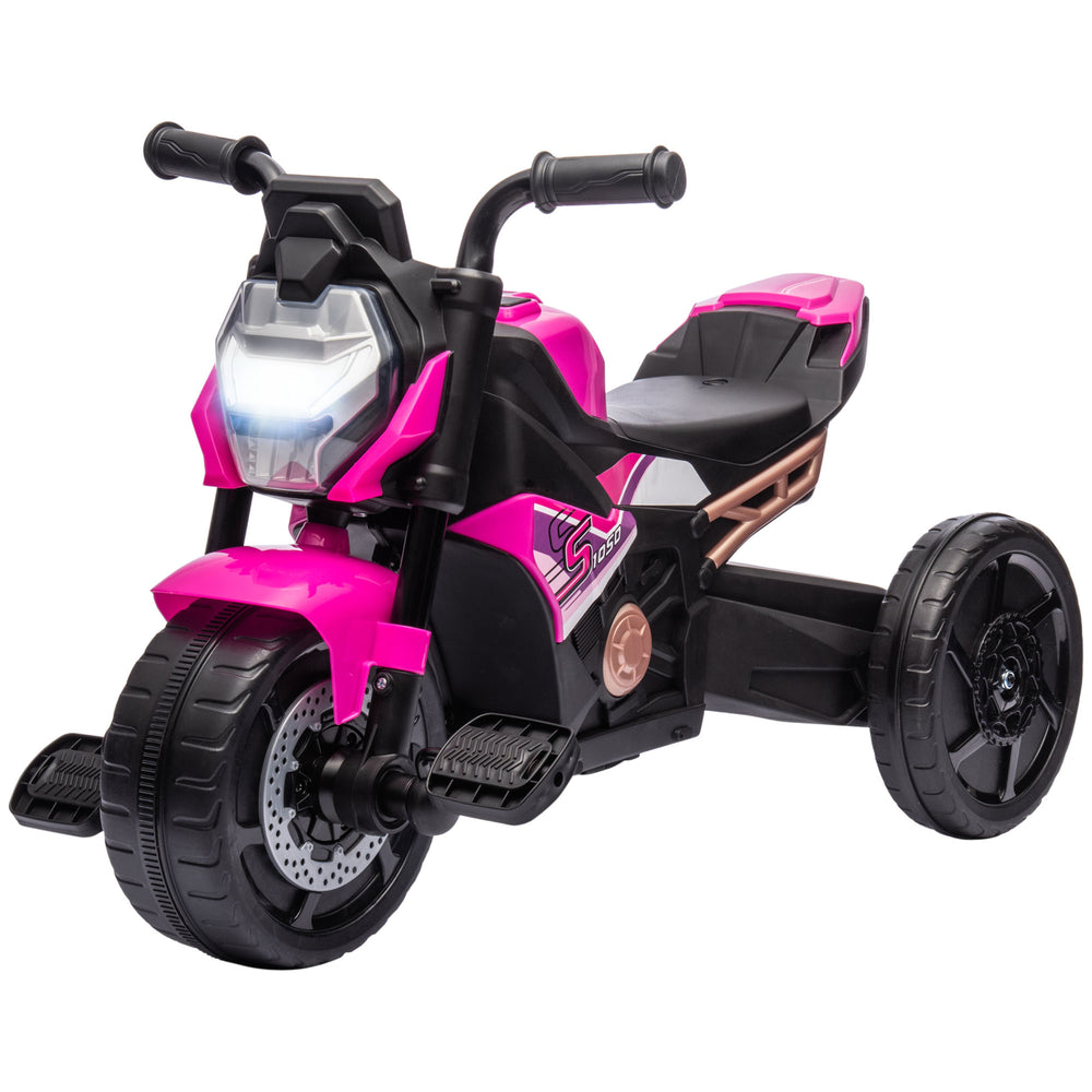 AIYAPLAY Motorcycle Design 3 in 1 Toddler Trike, Sliding Car, Balance Bike with Headlight, Music, Horn, Pink