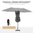 4.6m Garden Parasol Double-Sided Sun Umbrella Patio Market Shelter Canopy Shade Outdoor with Cross Base √¢¬Ä¬ì Grey