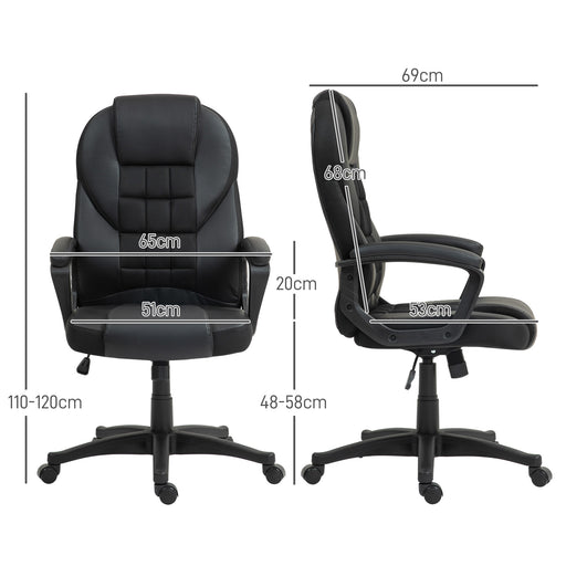 Executive Office Chair High Back Computer Chair with Armrests Black