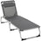 Foldable Garden Lounger Camping Bed Cot w/ Pillow 5-Level Adjustable Back Aluminium Frame, 76H x 170L x 60W Grey