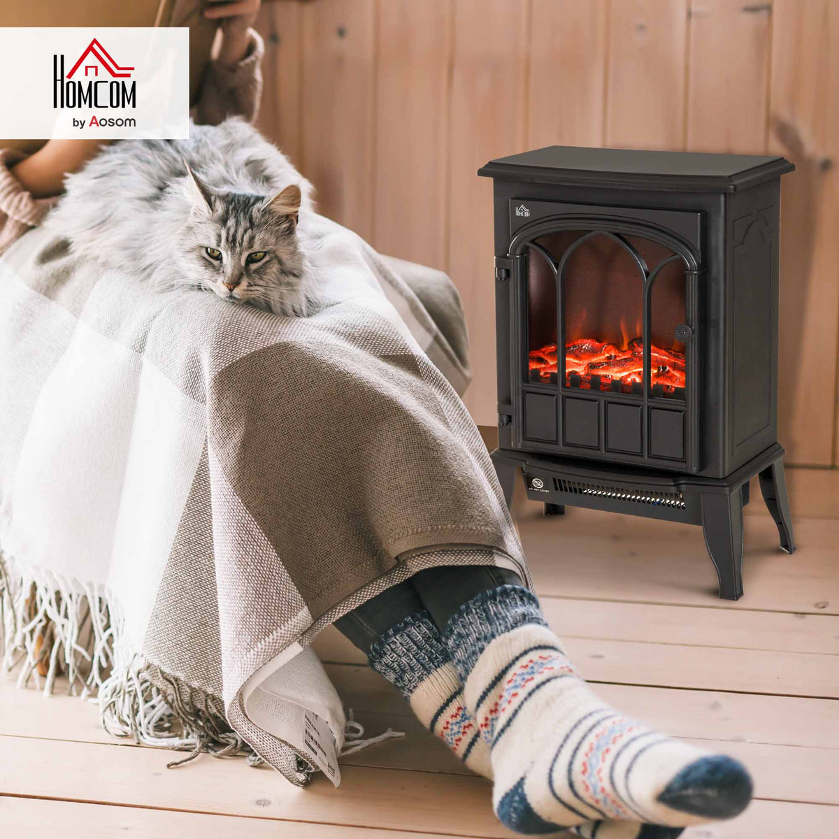 Electric Stove Heater LED Flame Effect 1000W/2000W