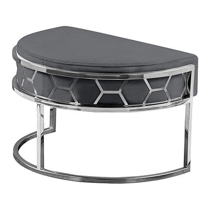 Alveare Footstool Silver - Smoke Grey