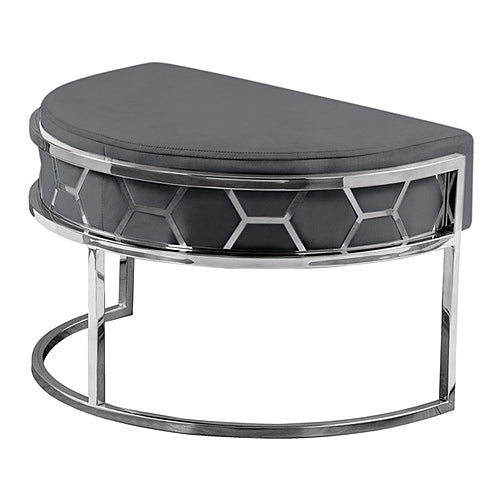 Alveare Footstool Silver - Smoke Grey