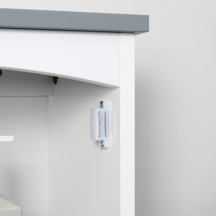 kleankin Wall Mounted Bathroom Cabinet with Adjustable Shelf, Light Grey