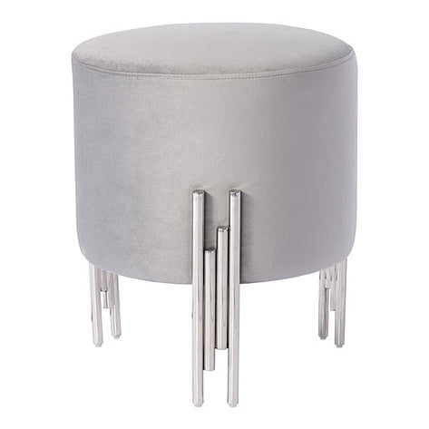 Rubell Stool Dove Grey Silver base