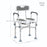 Padded Bath Chair with Slotted Seat and Adjustable Height, Grey