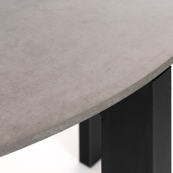 Niven 6-8 Seat Dining Table Concrete Effect - Black Legs