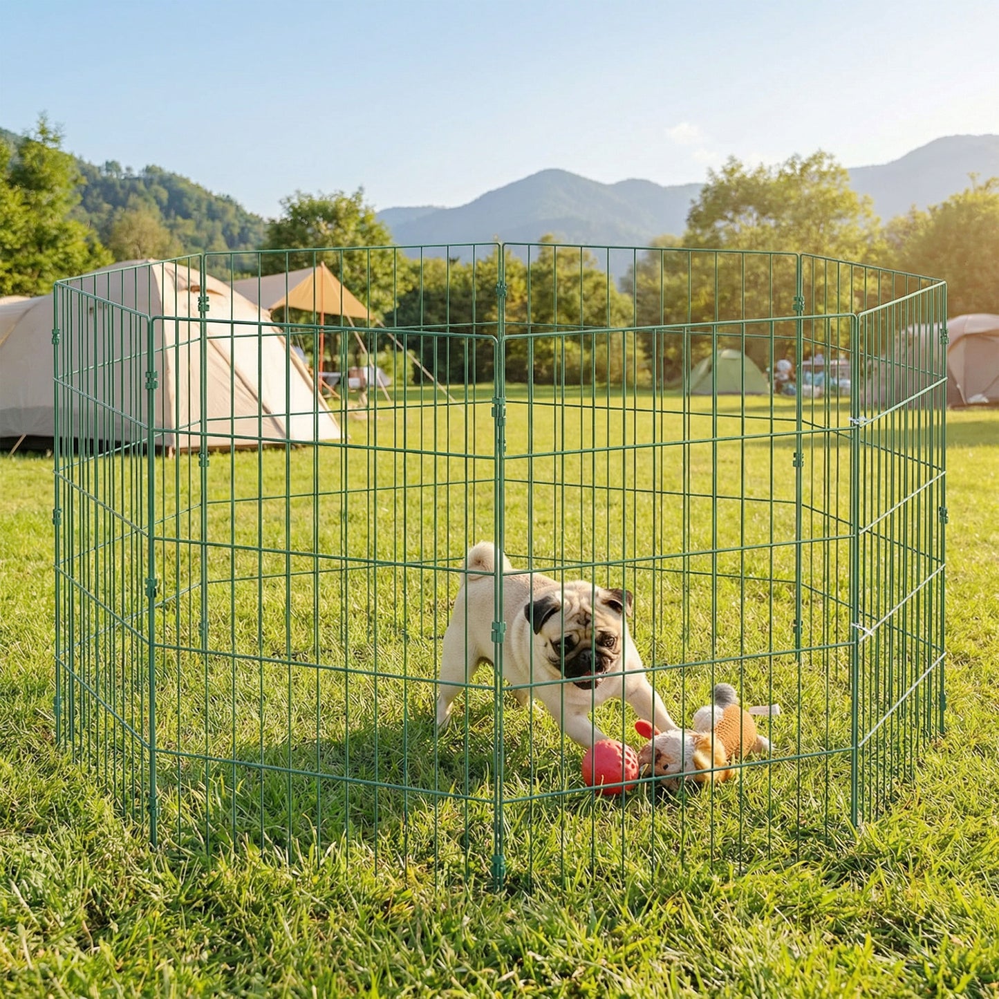 8 Panel Pet Pen, Dog Playpen for Puppies, 80 cm Height