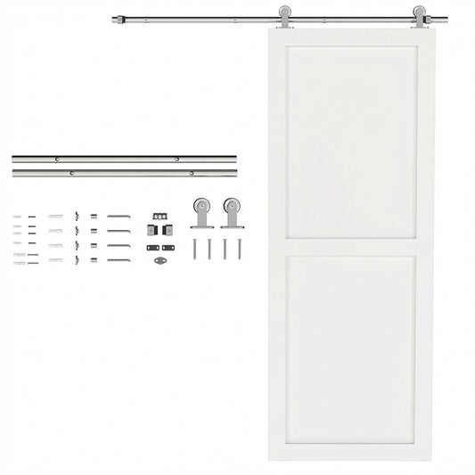 Sliding Door Hardware Kit Smooth Quiet 152cm Silver Tone