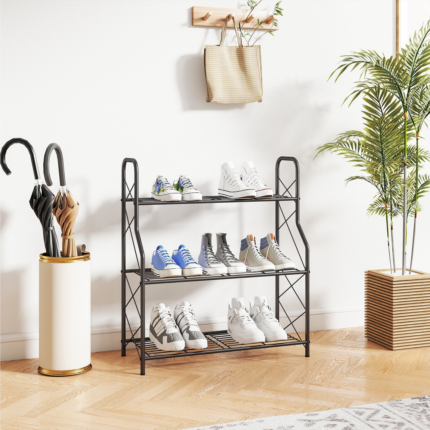 3-Tier Metal Plant Stand, Ladder Shelf Potted Plants Display