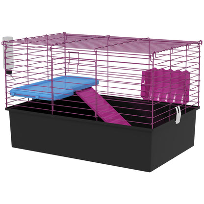 Chinchillas Small Rabbit Guinea Pig Small Animal Cage Pet Playhouse with Platform Ramp, 71 x 46 x 47 cm