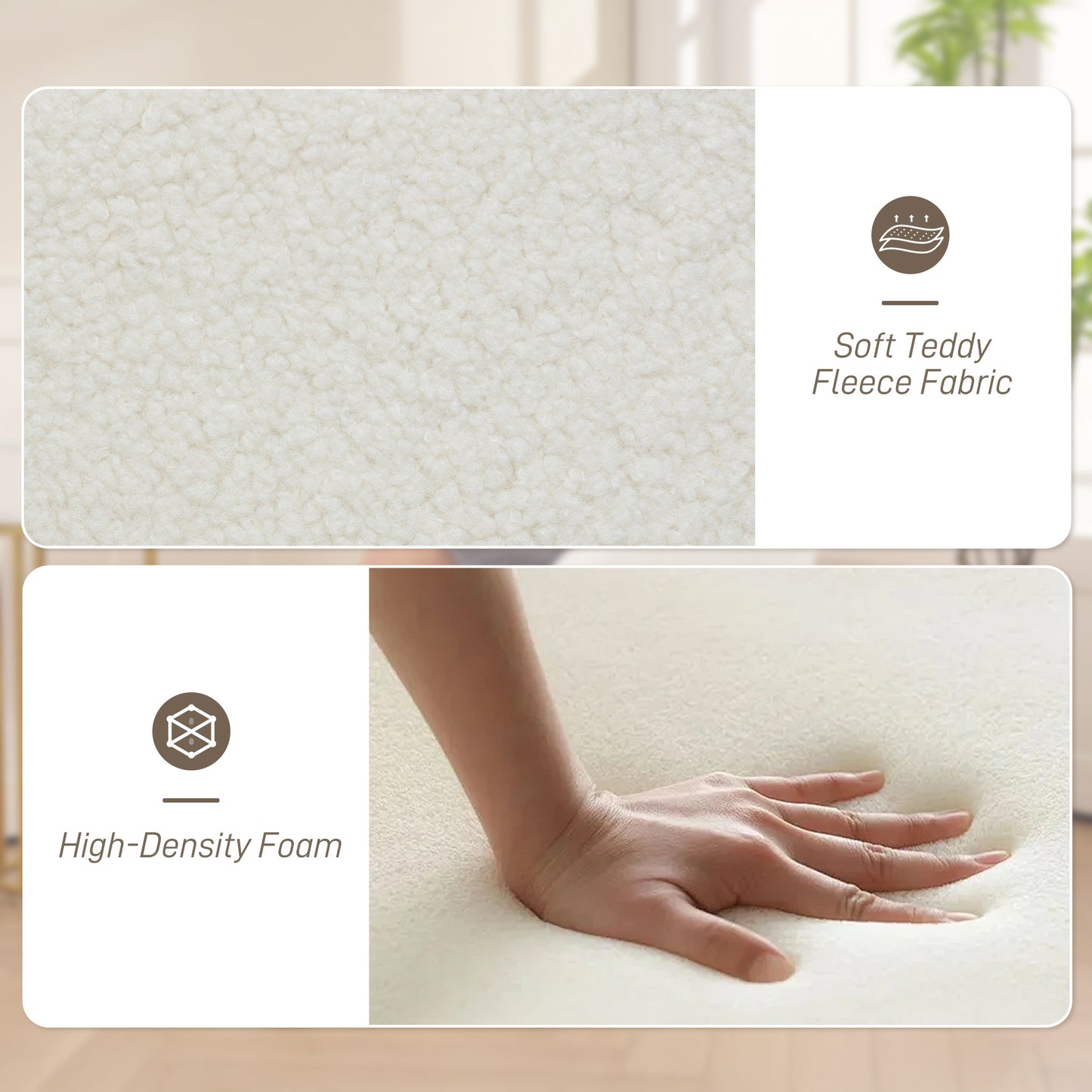 360 Degree Swivel Accent Chair, Teddy Fleece Fabric Armchair, White