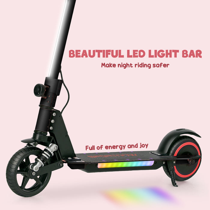 Folding Electric Scooter w/ LED Lights and Display, Black