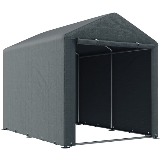 1.6 x 2.2m Garden Storage Shed Portable Shed Tent, Dark Grey