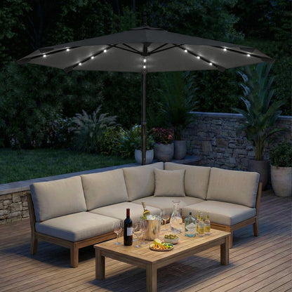 3 m Cantilever Parasol Solar LED Lights, Black