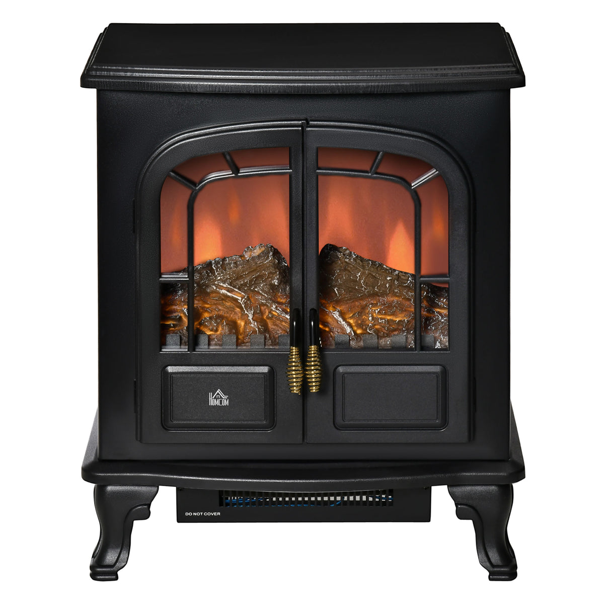 Free standing Electric Fireplace Stove W/ LED Fire Flame Effect Black