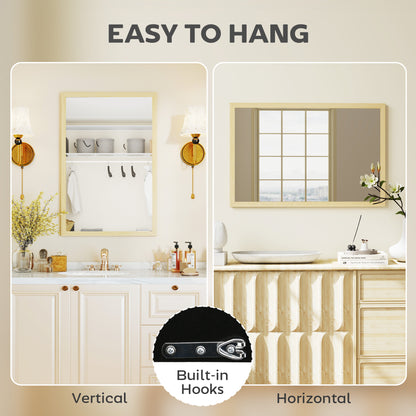 60x40cm Wall Bathroom Mirror for Home Decor, Vanity Mirror, Natural