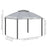 3.7 x 3(m) Metal Gazebo Canopy Party Tent Garden Patio Shelter with Netting Sidewalls & Double Tiered Roof, Grey