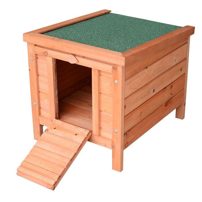 Wooden Rabbit Hutch Bunny Puppy Cage Guinea Pig Hide House Pet Habitat Small Animals Ferret 51 x 42 x 43 cm, Natural