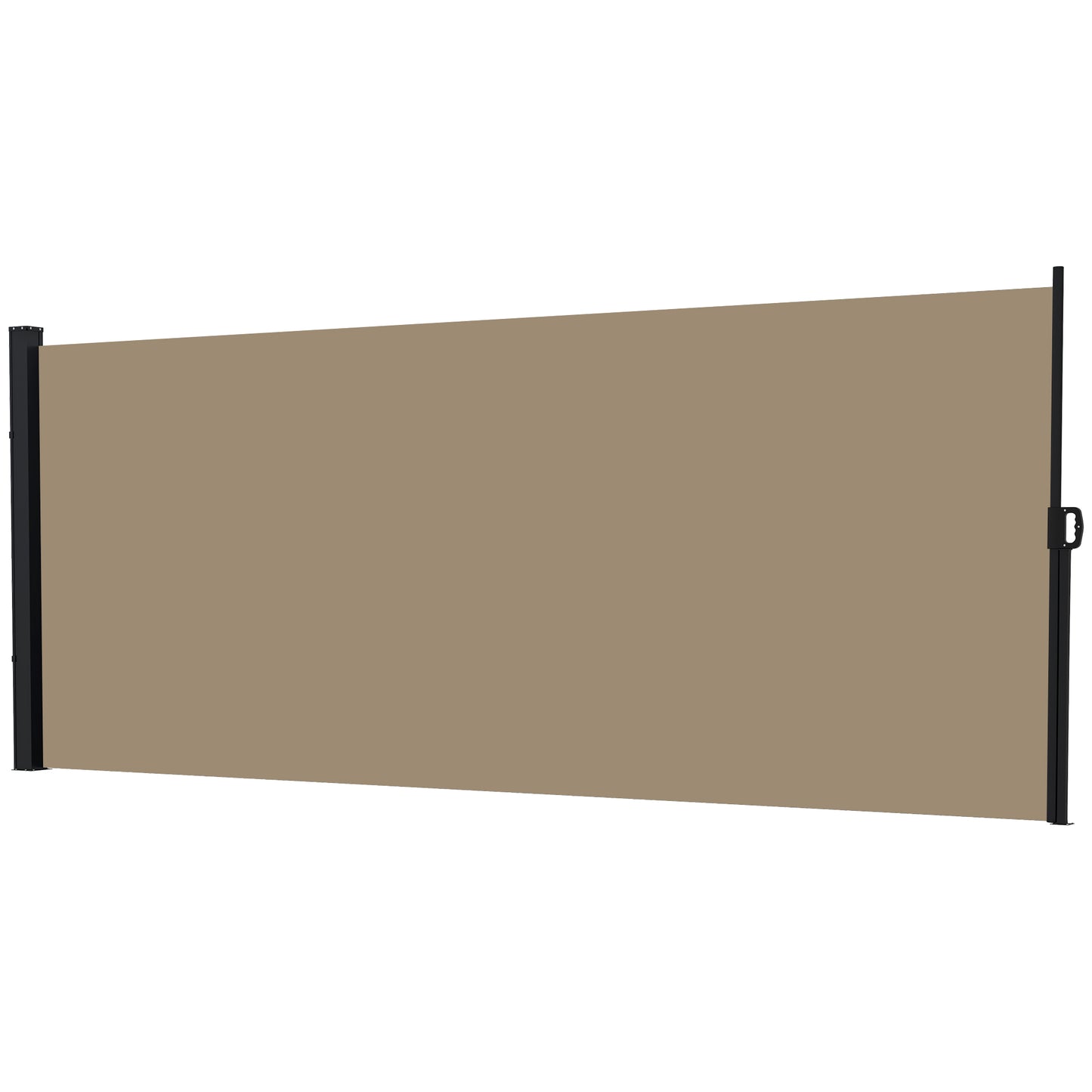 Retractable Side Awning, Outdoor Privacy Screen for Garden, Hot Tub, Balcony, Terrace, Pool, 400 x 180cm, Khaki