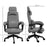 High Back Office Chair Reclining Computer Chair with Footrest Lumbar Support Adjustable Height Swivel Wheels Grey