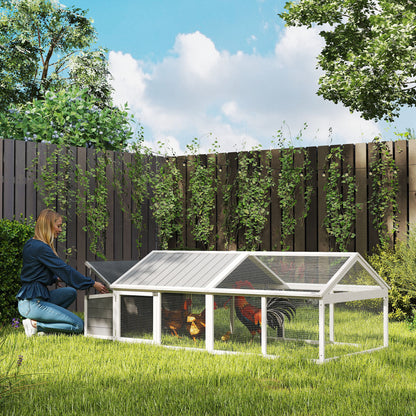Wooden Chicken Run with Nesting Box, Openable Roof, for 4-8 Chickens