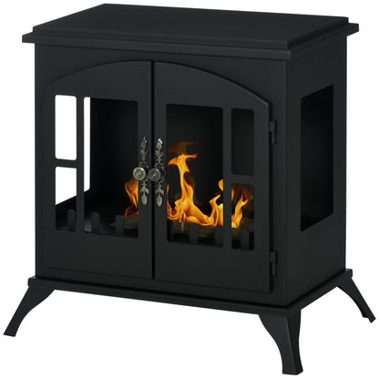Ethanol Fireplace Stove Freestanding Bioethanol Fire w/ 0.9L Tank Black