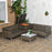 4 PCs Garden Rattan Wicker Outdoor Furniture Patio Corner Sofa Love Seat and Table Set with Cushions Side Desk Storage - Orange