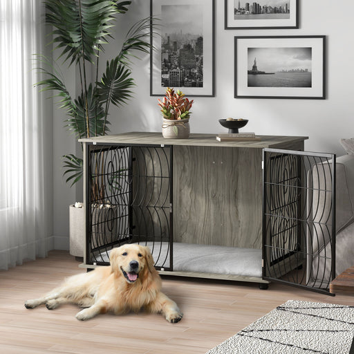44.5" Dog Crate Furniture End Table w/ Cushion for Extra Large Dogs