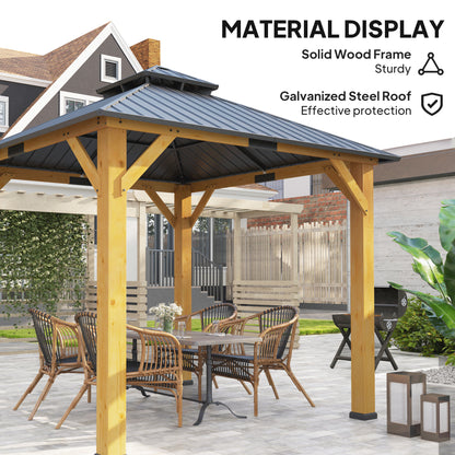 3x(3)M Double-Tier Hardtop Gazebo, Outdoor Patio Shelter, Grey