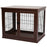 66cm Modern Indoor Pet Cage w/ Metal Wire 3 Doors Latches Base Small Animal House Tabletop Crate Decorative Stylish Brown