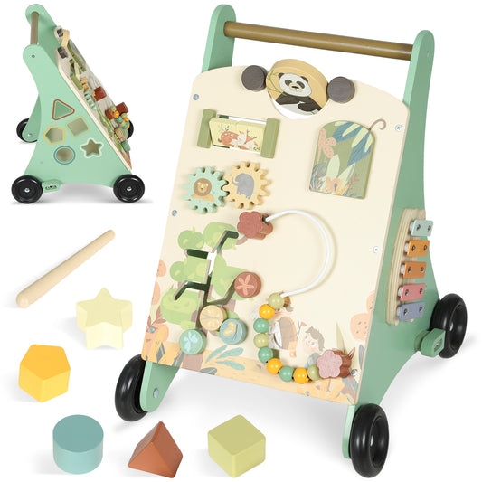 Wooden Baby Walker with Speed Control, Montessori-Inspired Centre