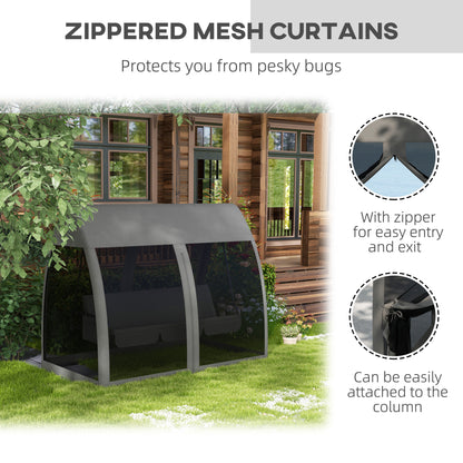 Garden Swing Chair Patio Hammock 3 Seater Bench Canopy Lounger Grey