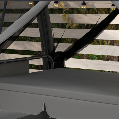 Garden Swing Chair Patio Hammock 3 Seater Bench Canopy Lounger Grey