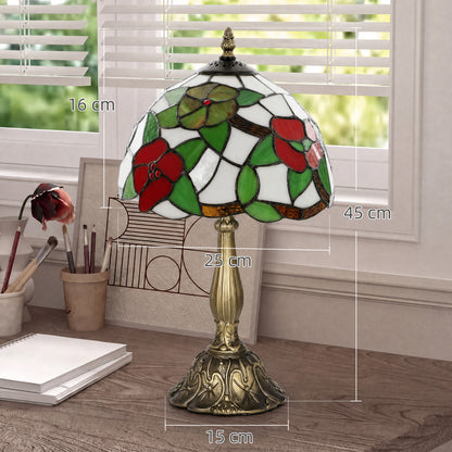Handcrafted Sunflower Stained Glass Table Lamp (E27 Bulb Not Included) - Red