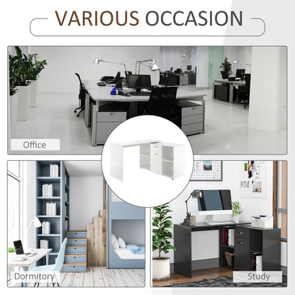 Multipurpose L-Shaped Computer Desk Laptop Workstation MDF White