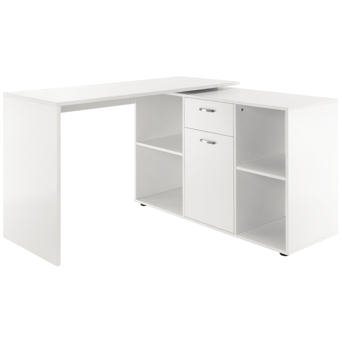 Multipurpose L-Shaped Computer Desk Laptop Workstation MDF White