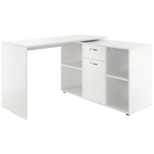 Multipurpose L-Shaped Computer Desk Laptop Workstation MDF White