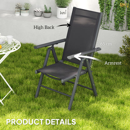 2PCS Folding Chair w/ Breathable Mesh Back and Seat, Dark Grey